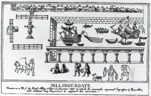 Billingsgate Market, London, after an original drawing from c.1598 (engraving) Billingsgate Market, London, after an original drawing from c.1598 (engraving)