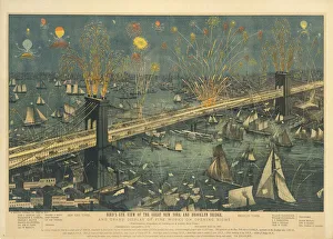 Pyrotechnics Gallery: Bird s-Eye View of the Great New York and Brooklyn Bridge