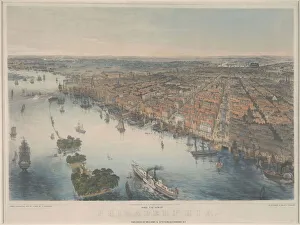 Bird's Eye View of Philadelphia, c.1850 (colour litho) Bird's Eye View of Philadelphia, c.1850 (colour litho)
