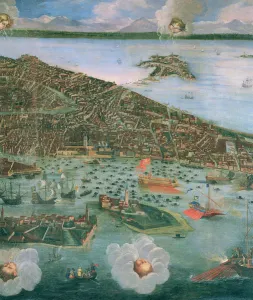 Birds Eye View of Venice (oil on canvas) (detail of 170292 and 61004) Birds Eye View of Venice (oil on canvas) (detail of 170292 and 61004)