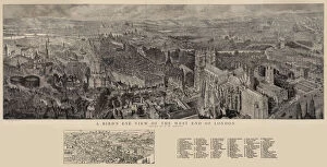 Victoria Street Gallery: A Birds Eye View of the West End of London (engraving)