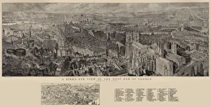 Victoria Street Gallery: A Birds Eye View of the West End of London (engraving)