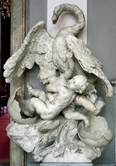 The birth of Helene and Pollux, the union of Leda and the swan (marble) The birth of Helene and Pollux, the union of Leda and the swan (marble)
