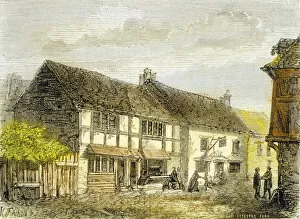 Birthplace of William Shakespeare (colour engraving)