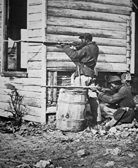 Black troops of the Union Army on picket duty in Virginia during the American Civil War (1861-65) 1864 (b/w photo) Black troops of the Union Army on picket duty in Virginia during the American Civil War (1861-65) 1864 (b/w photo)