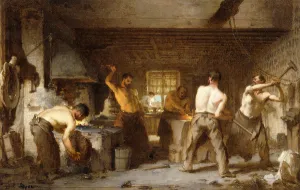 The Blacksmith's Forge, (oil on panel) The Blacksmith's Forge, (oil on panel)