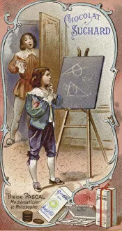 Blaise Pascal, French physicist and mathematician, as a child (chromolitho)