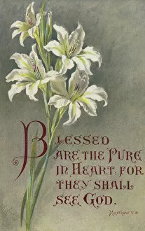 Blessed are the Pure in Heart, for they shall see God, Matthew V 8 (colour litho)
