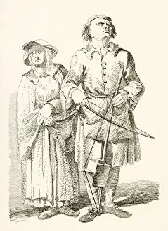 A blind chaunter of the old ballads (engraving)