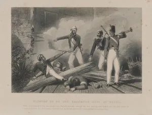 Blowing up of the Cashmere Gate at Delhi, Indian Mutiny, 1857 (engraving) Blowing up of the Cashmere Gate at Delhi, Indian Mutiny, 1857 (engraving)
