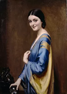 Henry John Sylvester Stannard Gallery: Blue and Gold Dress (oil on canvas)