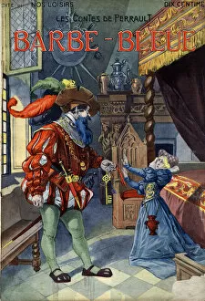 Bluebeard (Bluebeard), Conte by Charles Perrault (1628-1703). Illustration of Vaccari and Carrey in "