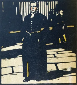 Bluecoat Boy, illustration from London Types, published by William Heinemann, 1898 (hand-coloured woodcut) Bluecoat Boy, illustration from London Types, published by William Heinemann, 1898 (hand-coloured woodcut)