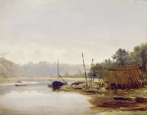 Boat Building near Dinan, Brittany, c.1838 (oil on paper on panel) Boat Building near Dinan, Brittany, c.1838 (oil on paper on panel)
