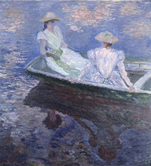 On the Boat, Oil on canvas by Claude Monet