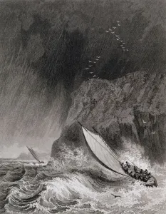 The boats off Walden Island in a snow storm, August 12th 1827 The boats off Walden Island in a snow storm, August 12th 1827