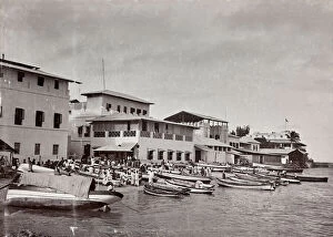 Stone Town of Zanzibar Gallery: Boats in Stone Town, Zanzibar Island in Tanzania, Tanzania, Zanzibar, Stone Town, Africa, c.1901