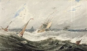 Boats on a Stormy Sea (w/c over graphite on wove paper) Boats on a Stormy Sea (w/c over graphite on wove paper)