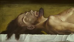 The Body of the Dead Christ, detail of the head, 1521 (tempera on limewood) The Body of the Dead Christ, detail of the head, 1521 (tempera on limewood)