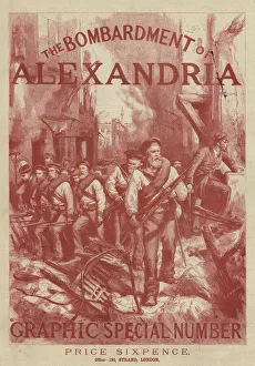 Anglo Egyptian War Gallery: The Bombardment of Alexandria (engraving)
