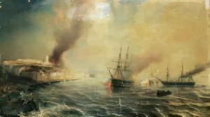 Bombardment of Sale, 26th November 1851, 1855 (oil on canvas) Bombardment of Sale, 26th November 1851, 1855 (oil on canvas)
