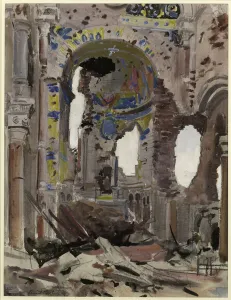 Bombed Out Interior of Albert Church, 1918 (w/c on paper) Bombed Out Interior of Albert Church, 1918 (w/c on paper)