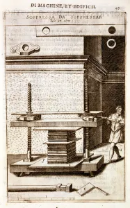 A book press for folio books, 1607 (engraving) A book press for folio books, 1607 (engraving)