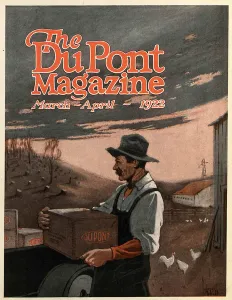 Boring Machines and Explosives Twin Helpers, front cover of the DuPont Magazine Boring Machines and Explosives Twin Helpers, front cover of the DuPont Magazine