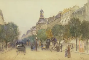 The Boulevard des Italiens, Paris, 1887 (w/c on paper) The Boulevard des Italiens, Paris, 1887 (w/c on paper)