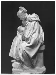 Boulonnaise Woman Feeding her Child (plaster) (see also 217912) (b/w photo) Boulonnaise Woman Feeding her Child (plaster) (see also 217912) (b/w photo)