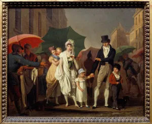 The Bourgeois showers in Parisian Premier Empire fashion protecting itself from the rain The Bourgeois showers in Parisian Premier Empire fashion protecting itself from the rain