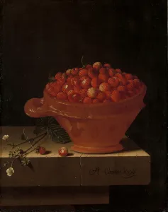 A Bowl of Strawberries on a Stone Plinth, 1696 (oil on panel) A Bowl of Strawberries on a Stone Plinth, 1696 (oil on panel)