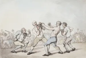The Boxing Match, (pen and ink and watercolour) The Boxing Match, (pen and ink and watercolour)