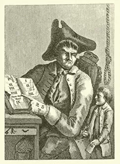 Boy picking the pocket of his father (engraving)