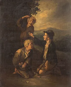 Impoverished Gallery: Boys playing knuckle bones (oil on canvas)