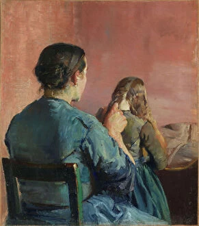 Hairs Gallery: Braiding her Hair, c.1888 (oil on canvas)