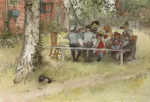 Breakfast under the Big Birch, from A Home series, c.1895 (w/c on paper) Breakfast under the Big Birch, from A Home series, c.1895 (w/c on paper)