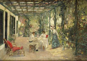 Breakfast on the Terrace, (oil on canvas board) Breakfast on the Terrace, (oil on canvas board)