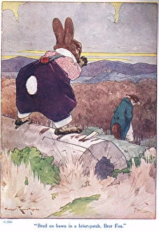 Bred en Bawn in a brier-patch, Br'er Fox (colour litho)