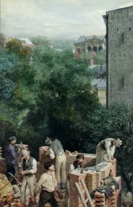 Bricklayers at a Building Site, 1875 (w/c, bodycolour & gum arabic on paper) Bricklayers at a Building Site, 1875 (w/c, bodycolour & gum arabic on paper)