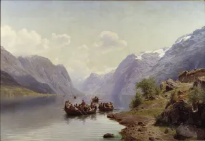 Bridal Escort on the Hardanger Fiord, 1865 (oil on canvas) Bridal Escort on the Hardanger Fiord, 1865 (oil on canvas)