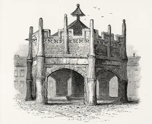Bridgewater High Cross (engraving) (b/w photo) Bridgewater High Cross (engraving) (b/w photo)