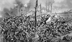 Brigade of Guards in Action during WWI, 1918 (litho) Brigade of Guards in Action during WWI, 1918 (litho)