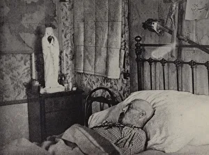 British explorer Sir Richard Burton on his deathbed, Trieste, 1890 (b/w photo) British explorer Sir Richard Burton on his deathbed, Trieste, 1890 (b/w photo)