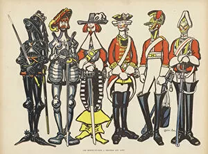British Horse Guards through the Ages (colour litho)