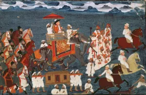 A British Officer on an elephant on a hunting expedition (gouache) (see also 11967) A British Officer on an elephant on a hunting expedition (gouache) (see also 11967)