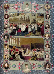 British Royal Wedding Memorabilia, 1897 (colour litho) British Royal Wedding Memorabilia, 1897 (colour litho)
