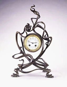 A bronze clock, c.1895 (bronze)