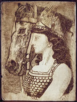 Nordic Gallery: Brunnhilde, illustration for Die Walkure by Richard Wagner (1813-83) (engraving)