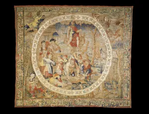 Brussels allegorical tapestry depicting the month of December from ' Brussels allegorical tapestry depicting the month of December from '